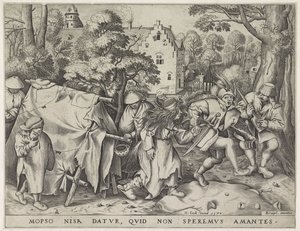 汚れた花嫁またはモプサスとニサの結婚式、ピーターファンデルハイデン、1570年に彫刻 作： Pieter The Elder after Brueghel